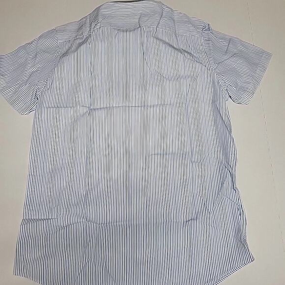 UNTUCKit Olivino Shirt Mens XL Tall Slim Blue Striped Button Up Short Sleeve - Picture 4 of 4